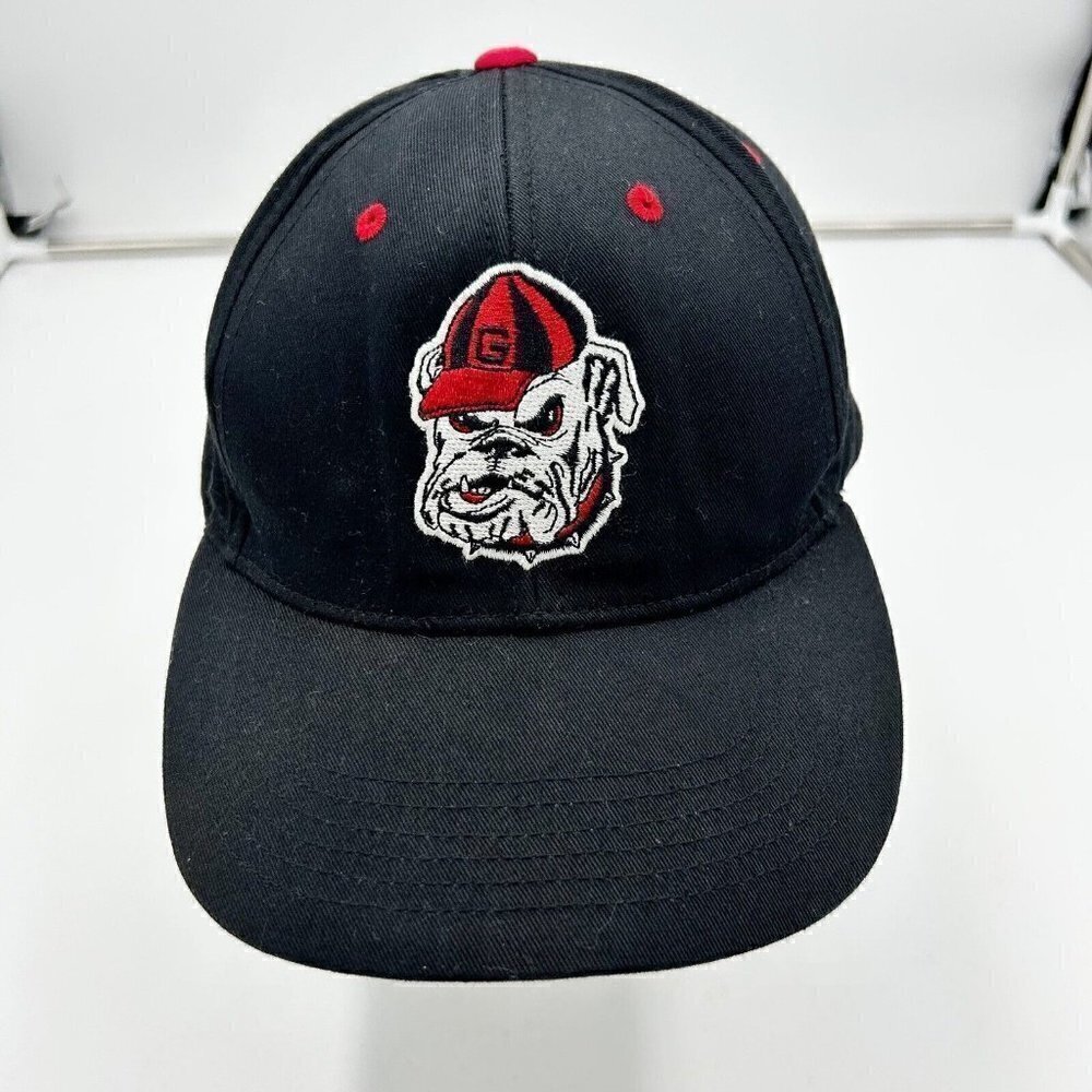 Captivating Headgear Licensed Georgia Bulldog Adjustable Black Cap Embroidered